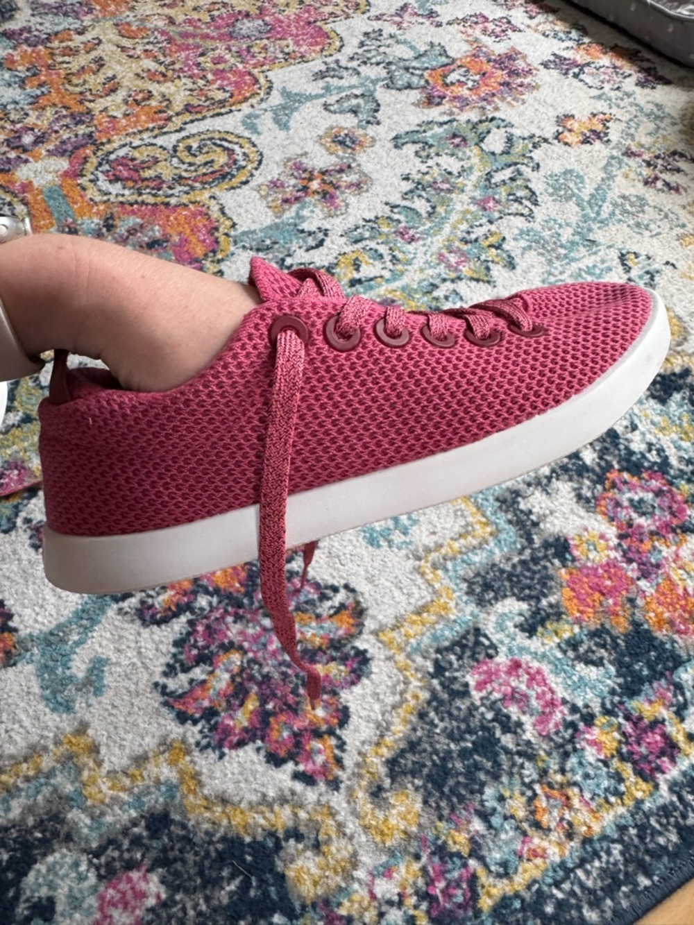 allbirds Women’s Tree Runners Knit Sneaker in Berry Pink - Like new! - Picture 6 of 10